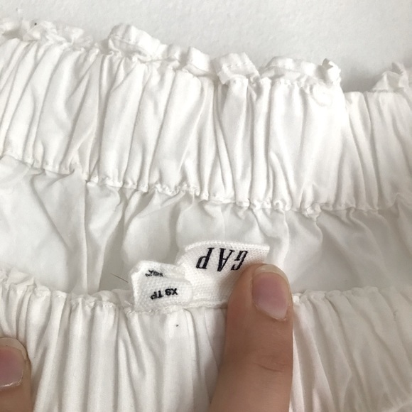 White cotton poplin bardot top - Picture 2 of 2